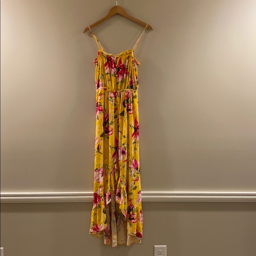 Yellow/Pink Floral Sundress Hi-Low M NWT